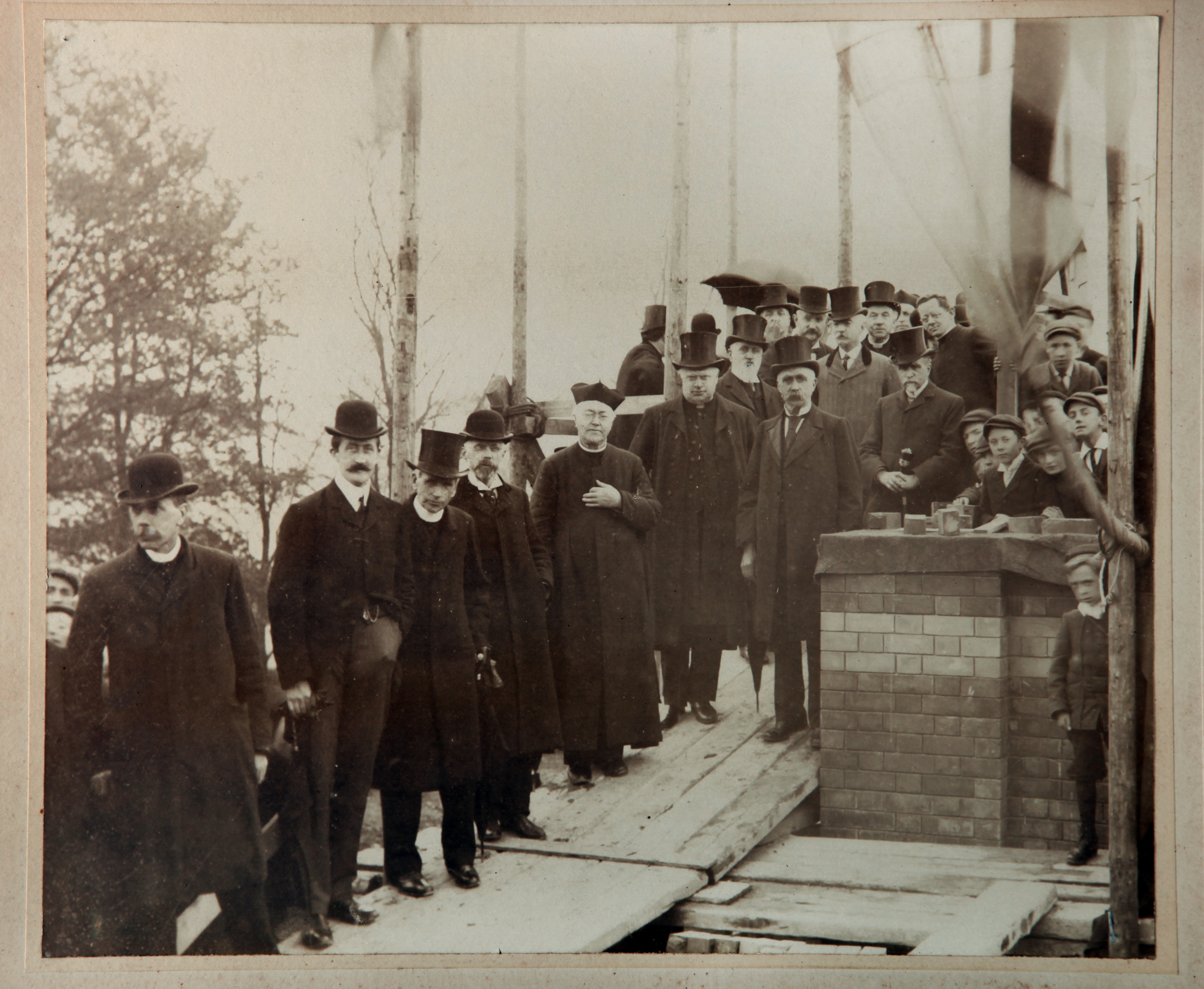 Photograph-Unidentified-Group-Undated-Possibly-Laying-Foundation-Ston-for-Fitzgeralds-Park