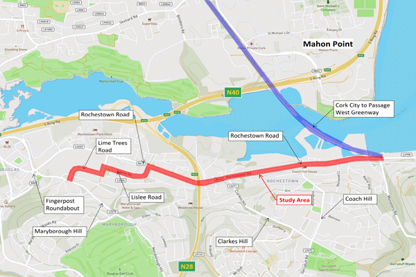 Rochestown to Douglas Map Sept 2022