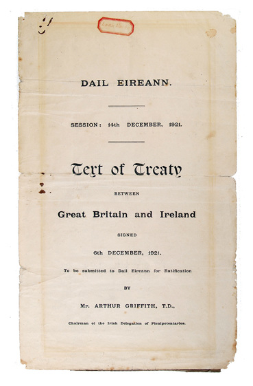 Certificate-Of-The-Treaty-Between-Ireland-Britian-1921