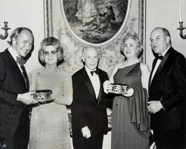 Maureen Lynch pictured in the Sybil Connolly dress at an awards ceremony of the Irish-American Fund, Rockefeller Centre New York