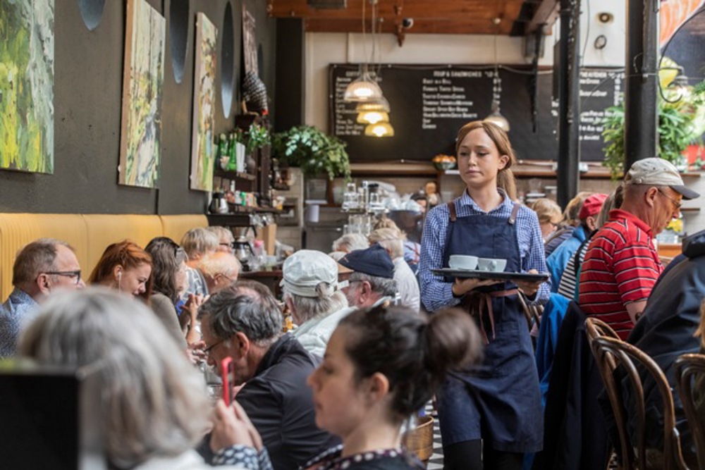 shot of a busy café