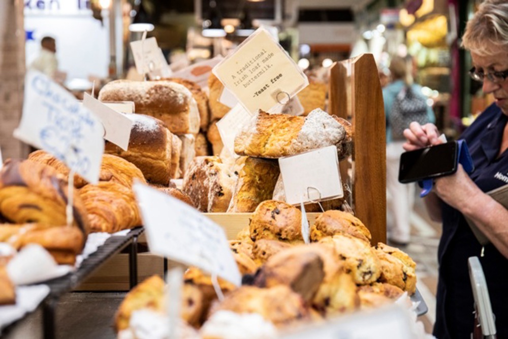 Scones and bread display