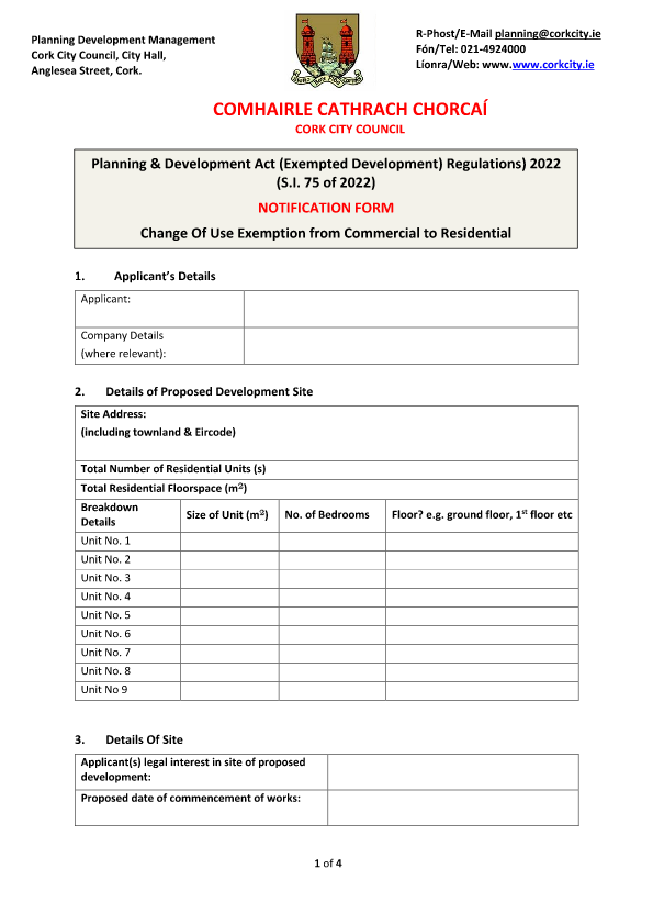 Notification-Form---Exempt-Change-of-Use-to-Residential