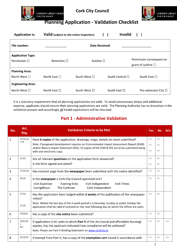 Validation-Application-Checklist