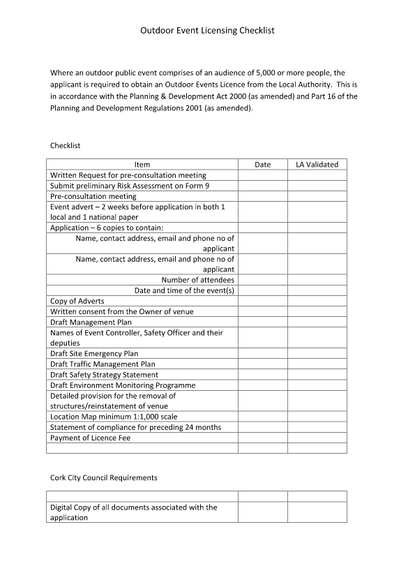 OEL - Application Checklist