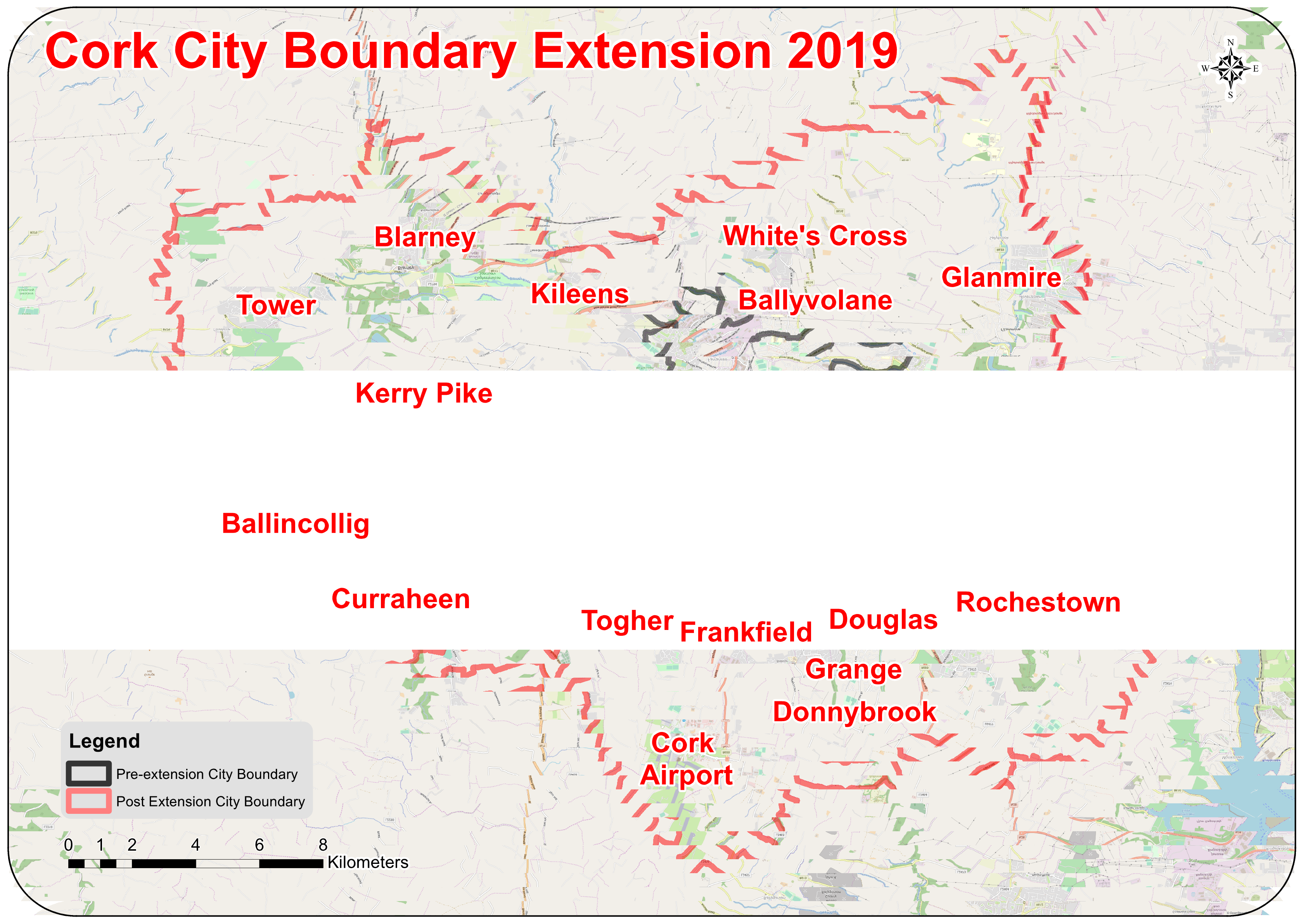 Cork City Boundary Map