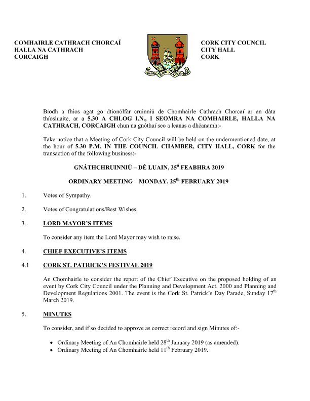 2019-02-25 - Agenda - Council Meeting