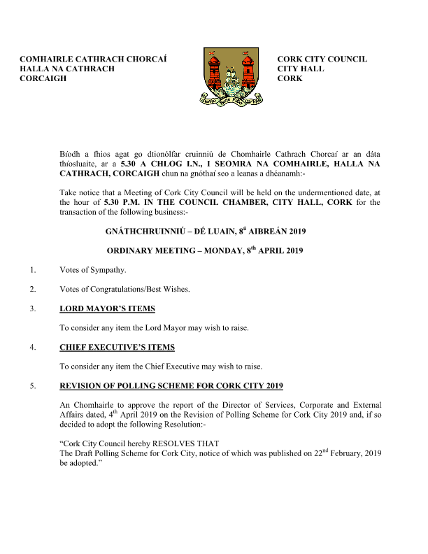 2019-04-08 - Agenda - Council Meeting.