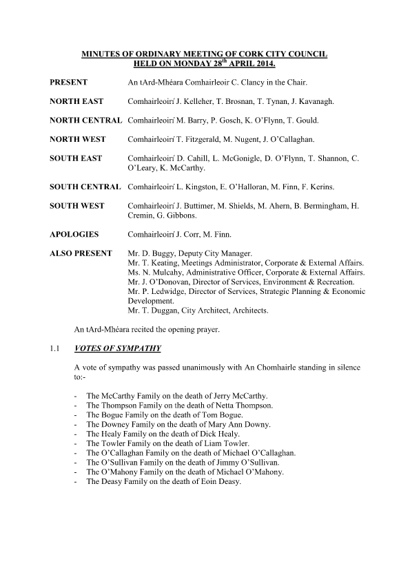 2014-04-28 - Minutes - Council Meeting