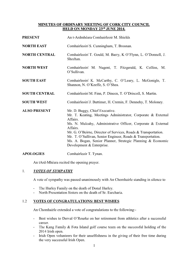 2014-06-23 - Minutes - Council Meeting