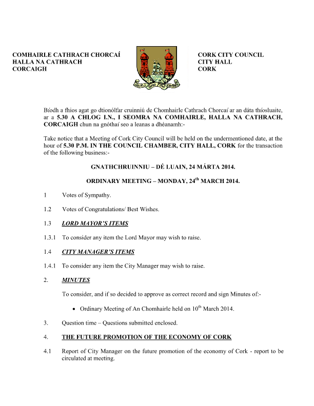 2014-03-24 - Agenda - Council Meeting