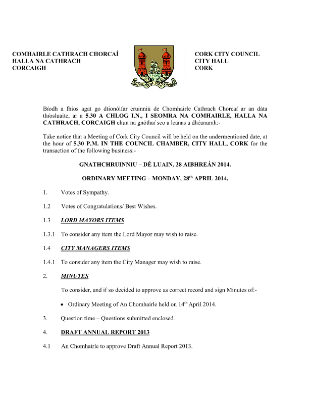 2014-04-28 - Agenda - Council Meeting