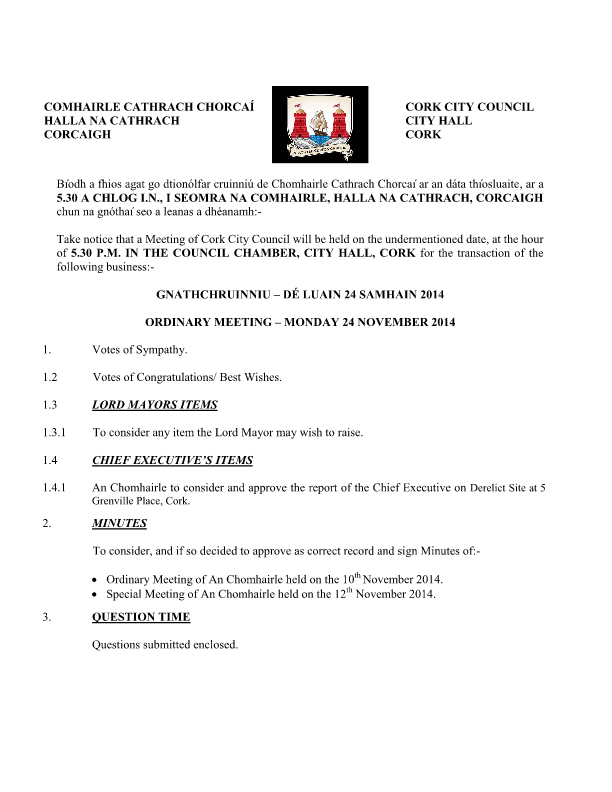 2014-11-24 - Agenda - Council Meeting