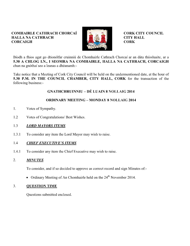 2014-12-08 - Agenda - Council Meeting