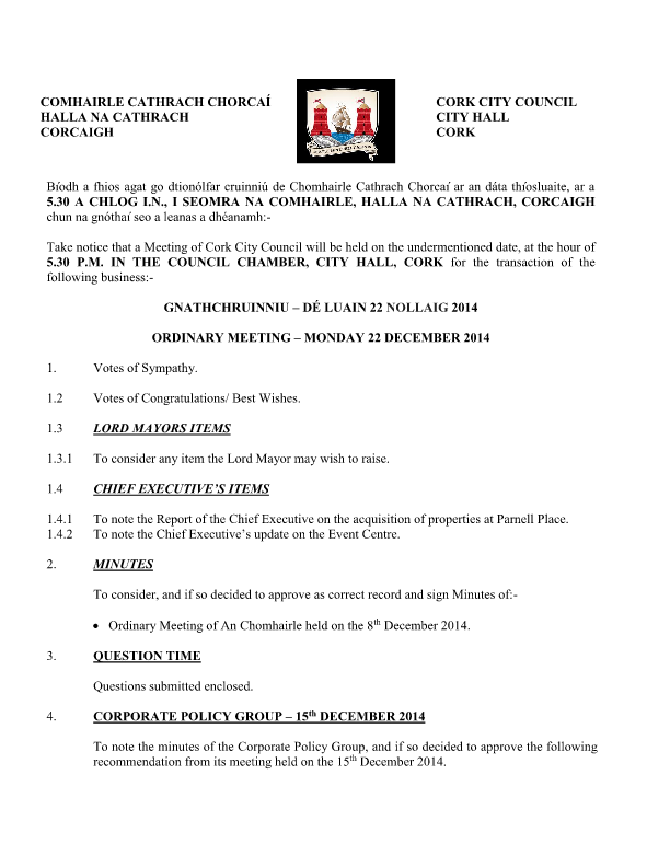 2014-12-22 - Agenda - Council Meeting