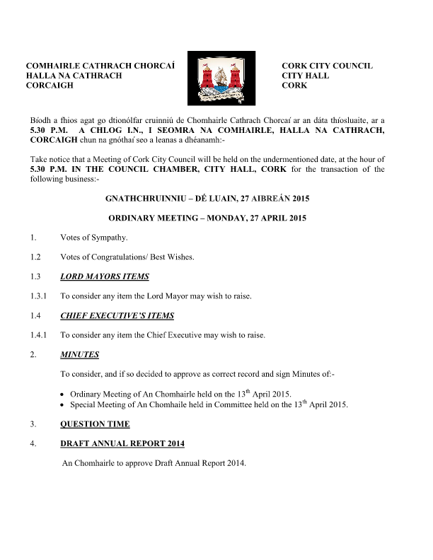 2015-04-27 - Agenda - Council Meeting