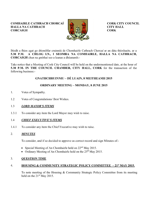 2015-06-08 - Agenda - Council Meeting