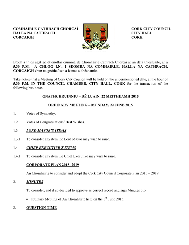 2015-06-22 - Agenda - Council Meeting