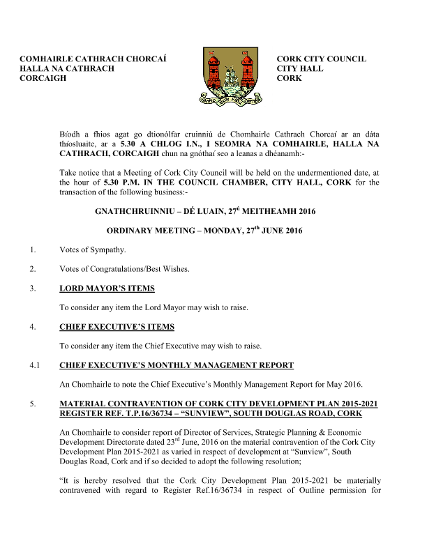 2016-06-27 - Agenda - Council Meeting