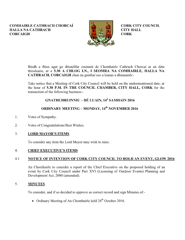 2016-11-14 - Agenda - Council Meeting