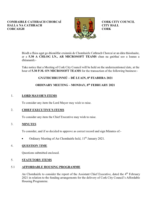 08-02-2021 - Agenda - Council Meeting