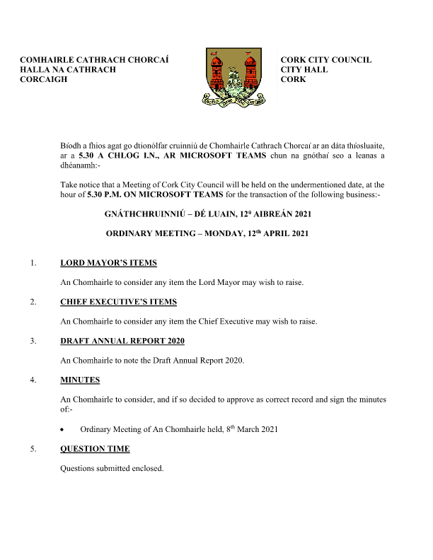 12-04-2021 - Agenda - Council Meeting