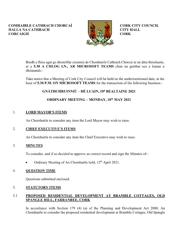 10-05-2021 - Agenda - Council Meeting