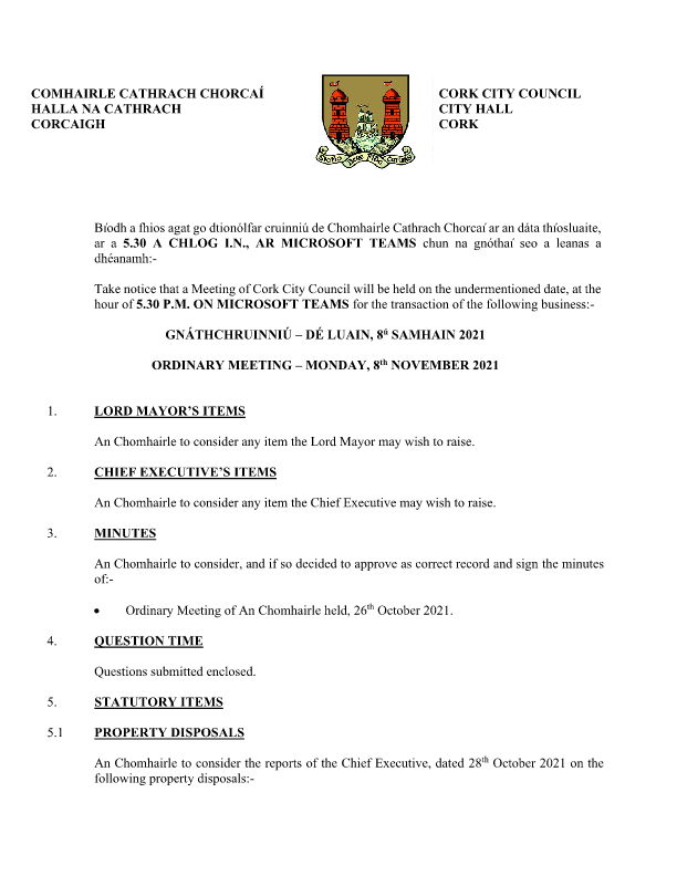 08-11-2021 - Agenda - Council Meeting