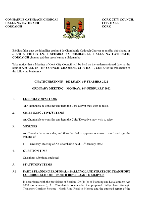 14-02-22 - Agenda - Council Meeting