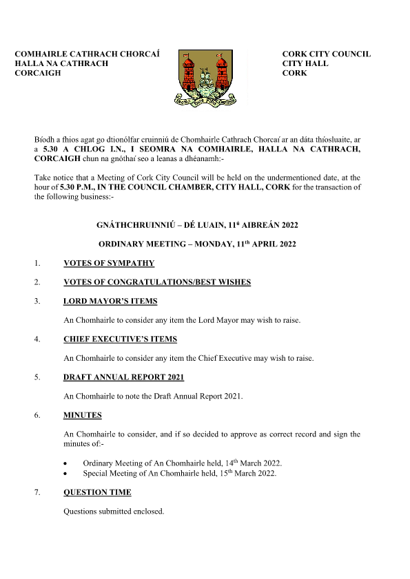 11-04-22 - Agenda - Council Meeting