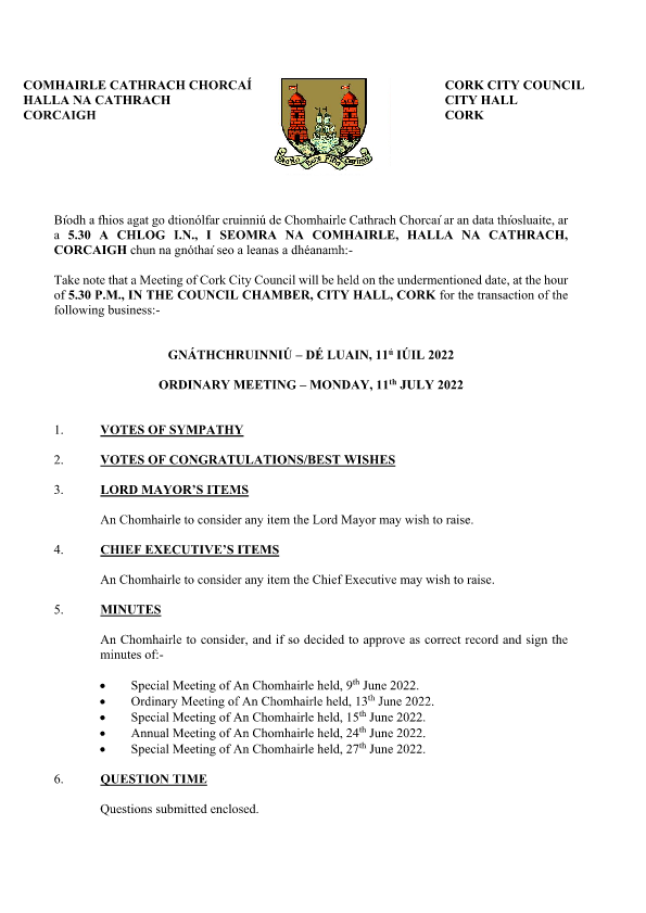 11-07-22 - Agenda - Council Meeting