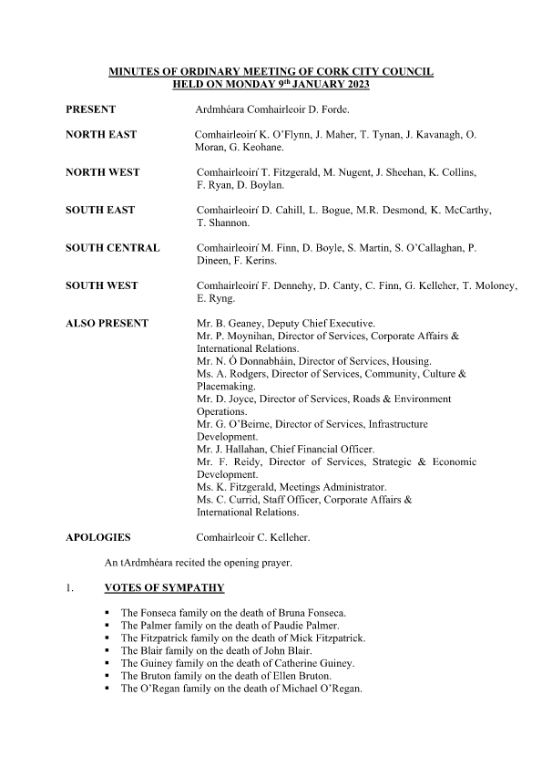 09-01-2023 - Minutes - Council Meeting