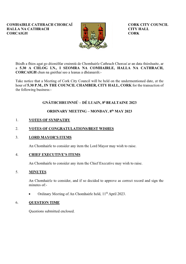 08-05-2023 - Agenda - Council Meeting