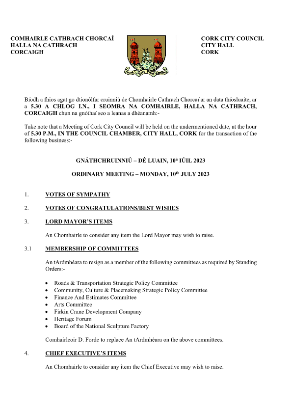 10-07-2023 - Agenda - Council Meeting