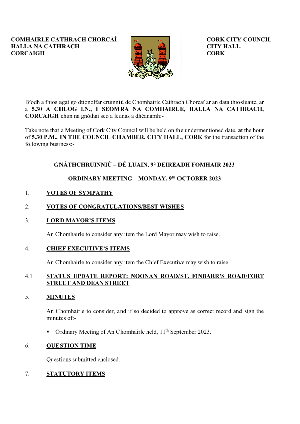 09-10-2023 - Agenda - Council Meeting