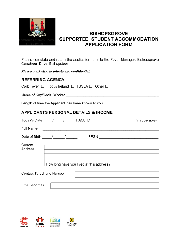 Bishopsgrove Application Form